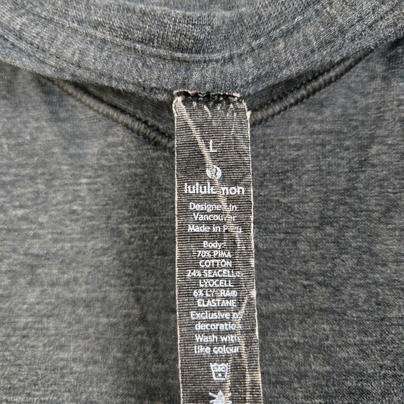 Lululemon T-Shirt Mens Large Gray Heather Short Sleeve Athletic Essential Casual - Picture 2 of 7